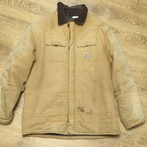 Vintage Carhartt Tan Jacket with Brown Collar
